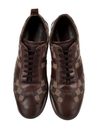 Louis Vuitton Damier Ebene Pattern Leather Sneakers