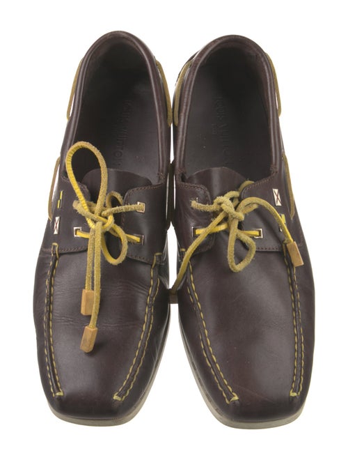 Louis Vuitton Leather Whipstitch Trim Boat Shoes
