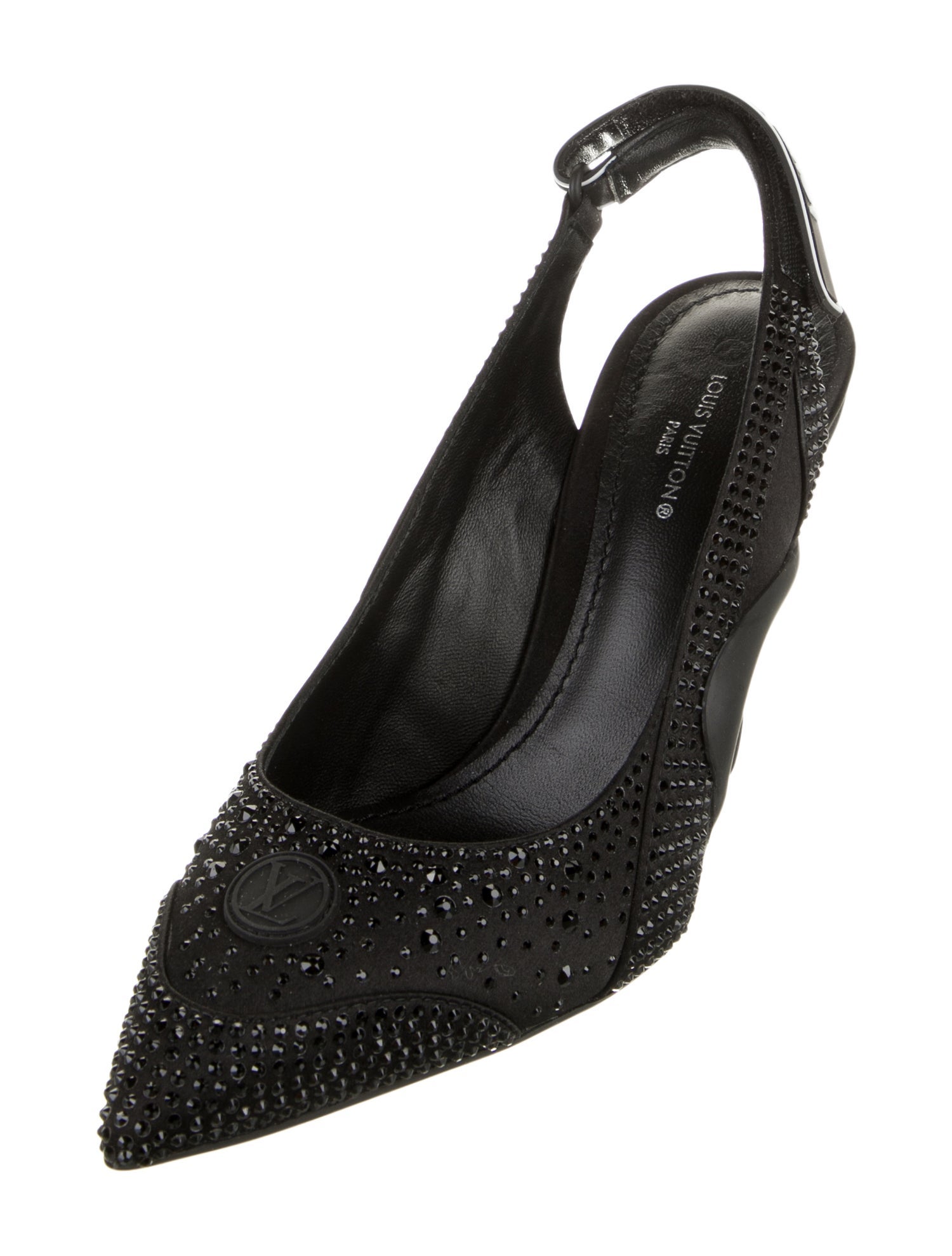 Louis Vuitton LV Monogram Crystal Slingback Pumps