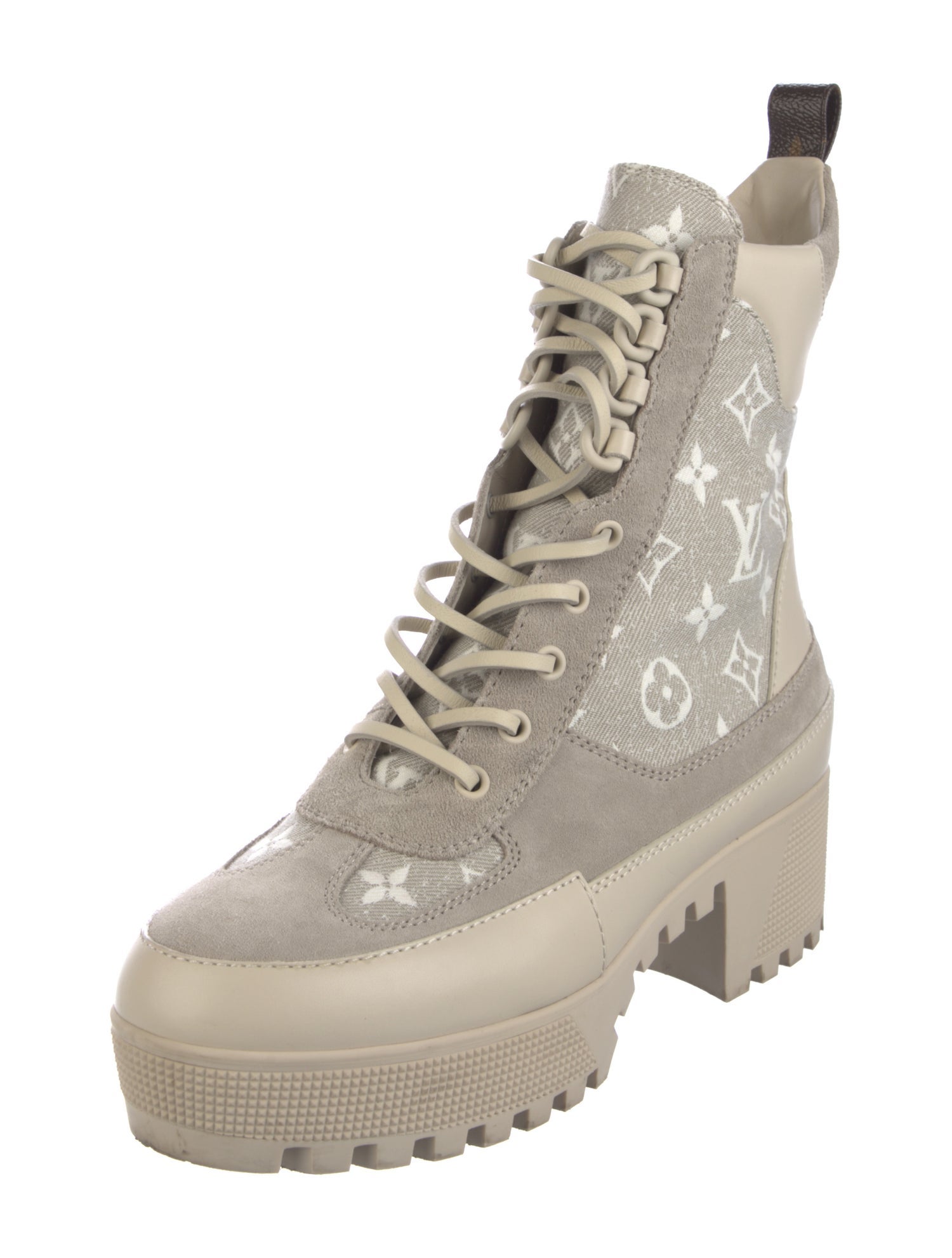Louis Vuitton LV Monogram Suede Combat Boots