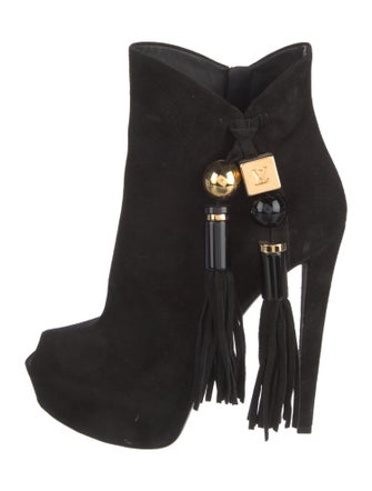 Louis Vuitton Suede Tassel Accents Boots