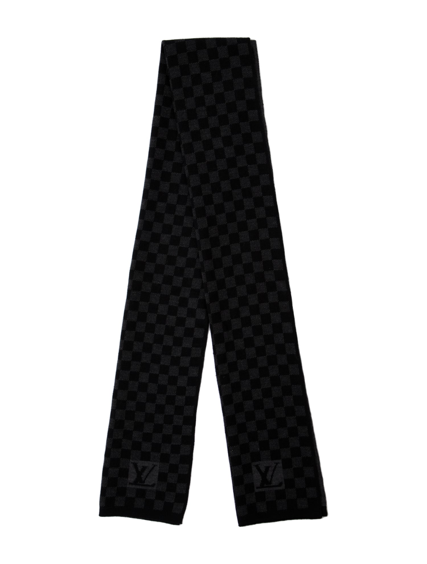 Louis Vuitton Wool Damier Graphite Pattern Scarf
