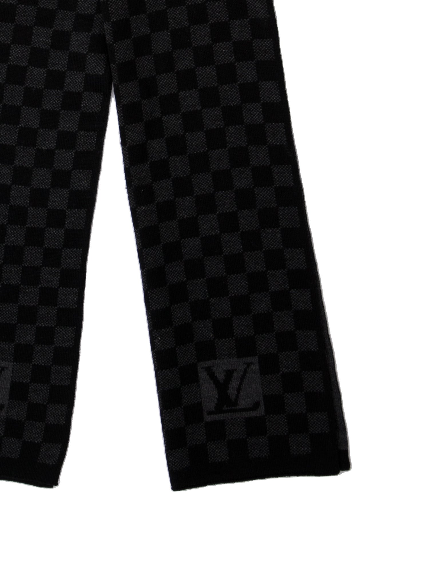 Louis Vuitton Wool Damier Graphite Pattern Scarf