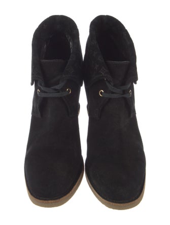 Louis Vuitton LV Monogram Suede Lace-Up Boots