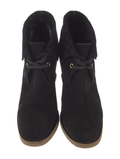 Louis Vuitton LV Monogram Suede Lace-Up Boots