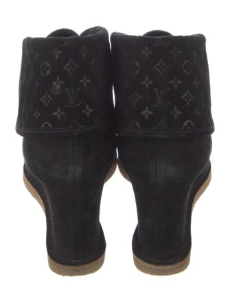 Louis Vuitton LV Monogram Suede Lace-Up Boots