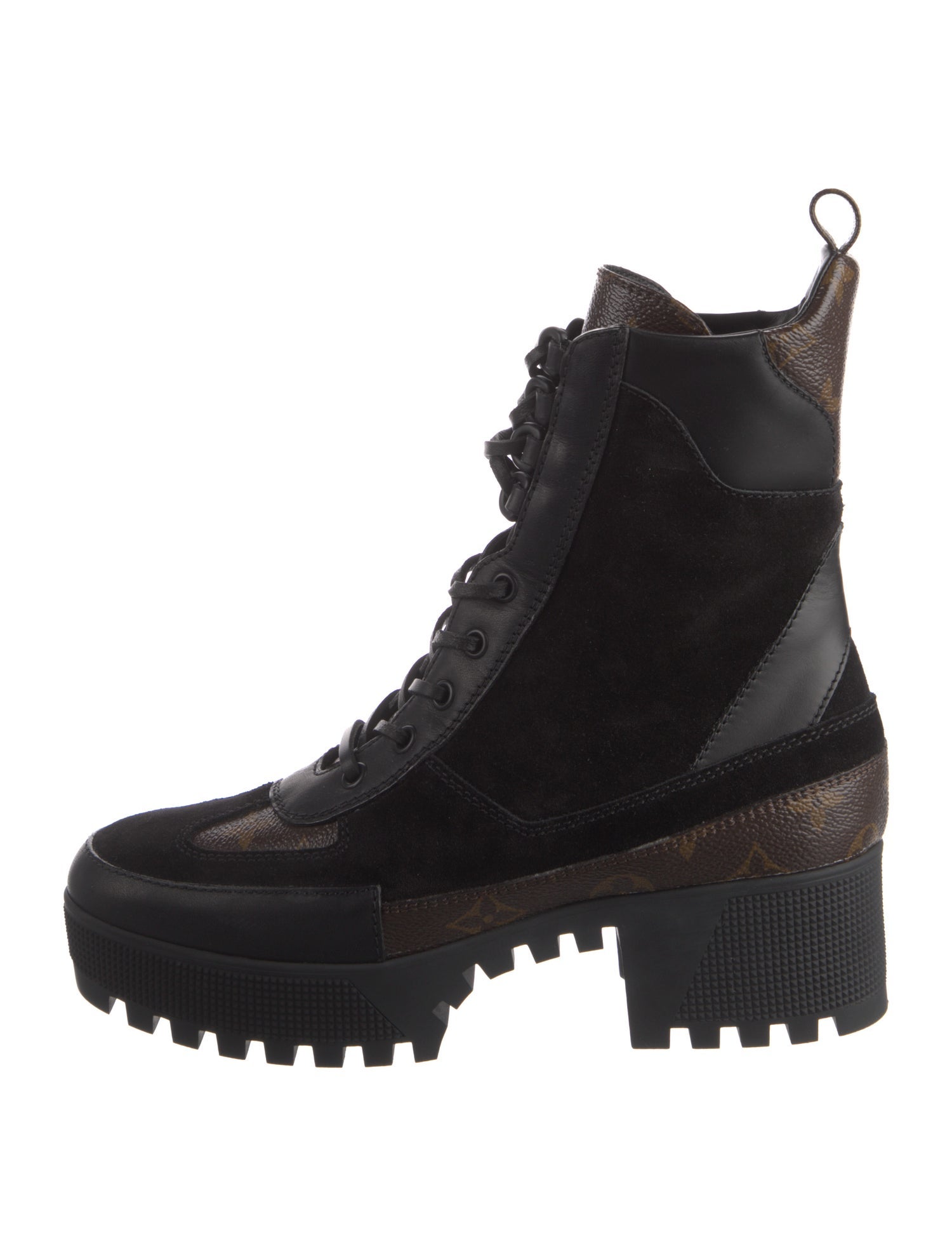 Louis Vuitton LV Monogram Suede Combat Boots