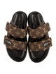 Louis Vuitton LV Monogram Leather Trim Embellishment Slides