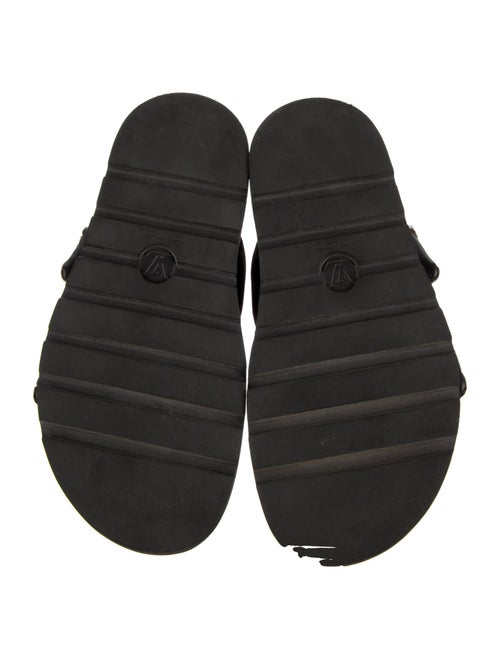 Louis Vuitton LV Monogram Leather Trim Embellishment Slides