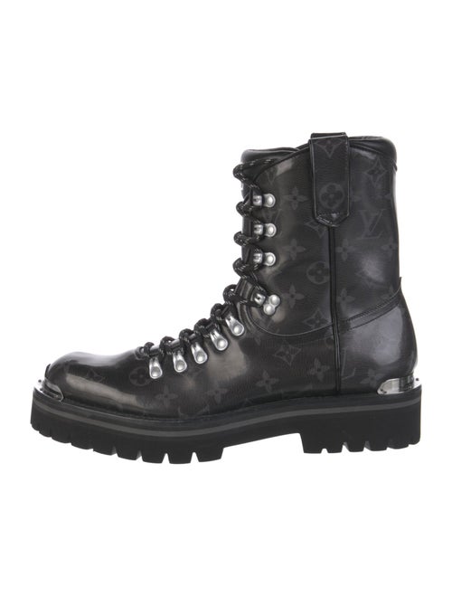 Louis Vuitton Monogram Pattern Patent Leather Combat Boots