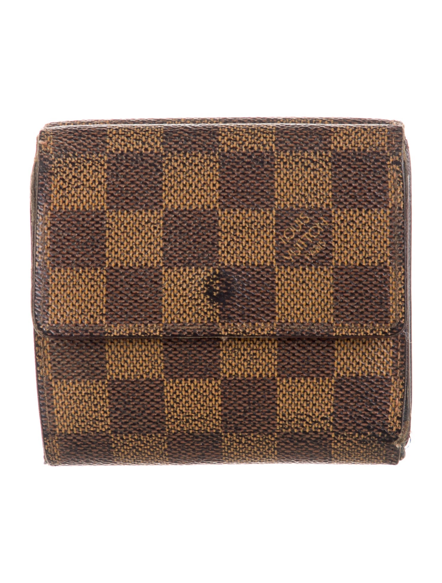 Louis Vuitton Damier Ebene Pattern Coated Canvas Elise Wallet