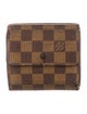 Louis Vuitton Damier Ebene Pattern Coated Canvas Elise Wallet