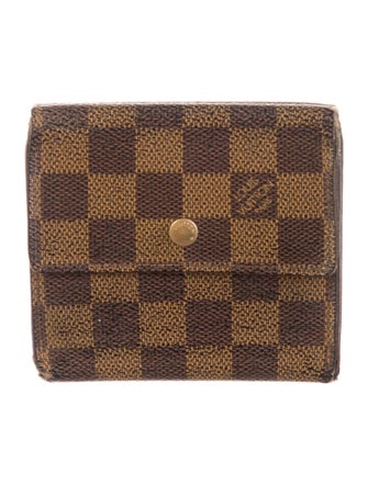 Louis Vuitton Damier Ebene Pattern Coated Canvas Elise Wallet