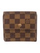 Louis Vuitton Damier Ebene Pattern Coated Canvas Elise Wallet