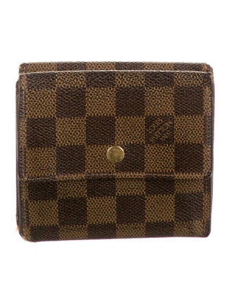 Louis Vuitton Damier Ebene Pattern Coated Canvas Elise Wallet