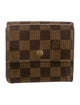 Louis Vuitton Damier Ebene Pattern Coated Canvas Elise Wallet