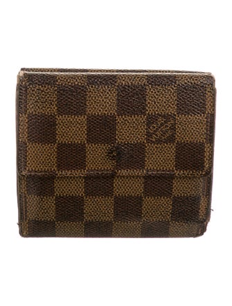 Louis Vuitton Damier Ebene Pattern Coated Canvas Elise Wallet