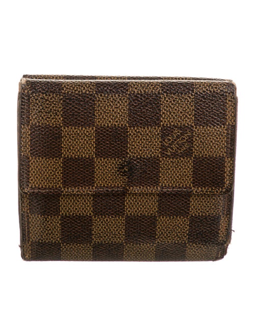 Louis Vuitton Damier Ebene Pattern Coated Canvas Elise Wallet