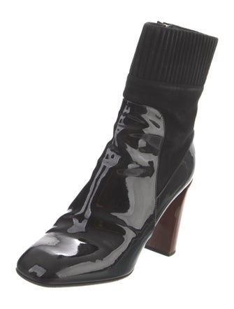 Louis Vuitton Patent Leather Colorblock Pattern Boots