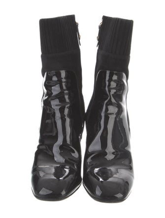 Louis Vuitton Patent Leather Colorblock Pattern Boots