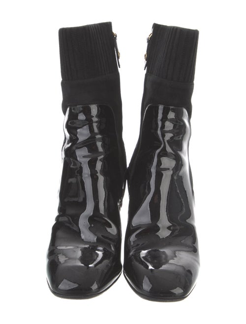 Louis Vuitton Patent Leather Colorblock Pattern Boots
