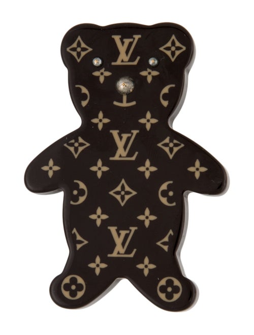 Louis Vuitton Resin Monogram Teddy Bear Brooch Pin