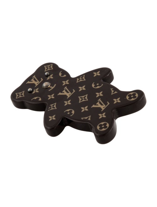 Louis Vuitton Resin Monogram Teddy Bear Brooch Pin