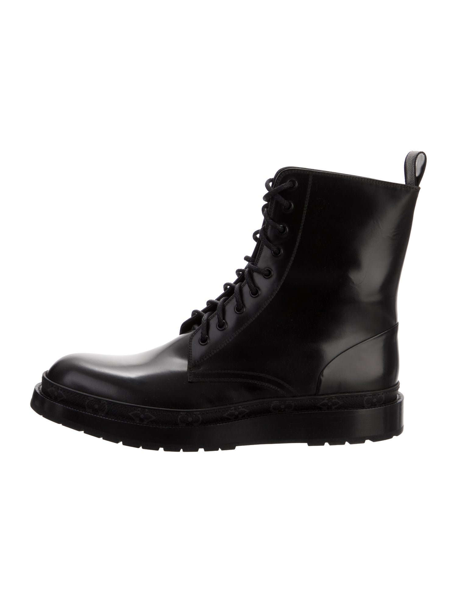 Louis Vuitton Monogram Eclipse Leather Combat Boots