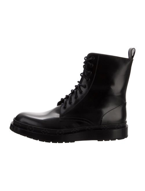 Louis Vuitton Monogram Eclipse Leather Combat Boots