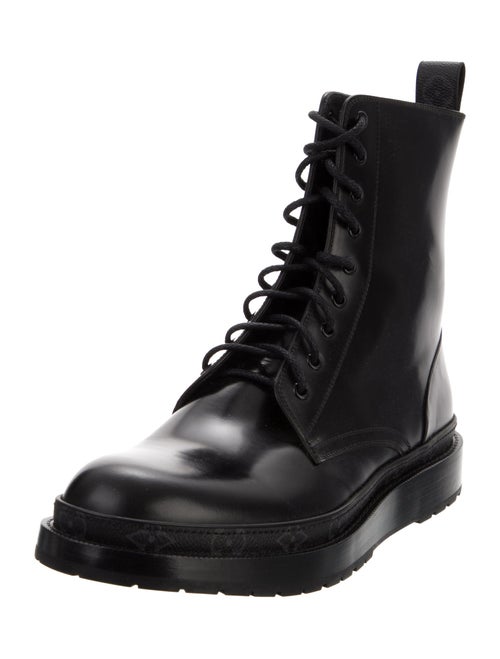 Louis Vuitton Monogram Eclipse Leather Combat Boots