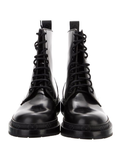 Louis Vuitton Monogram Eclipse Leather Combat Boots