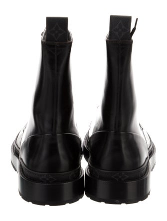 Louis Vuitton Monogram Eclipse Leather Combat Boots