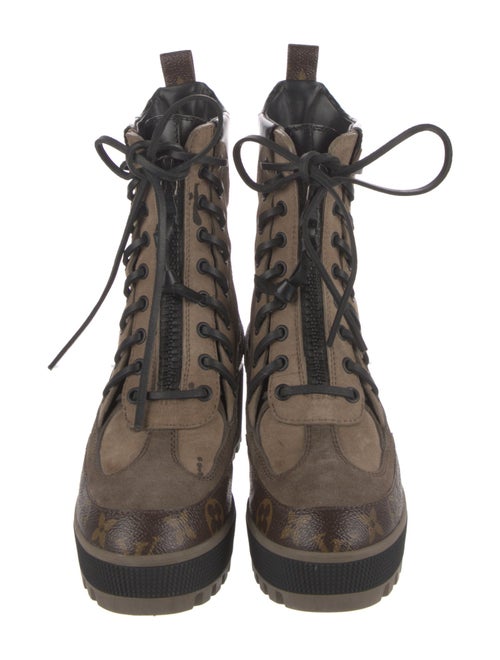 Louis Vuitton LV Monogram Suede Combat Boots