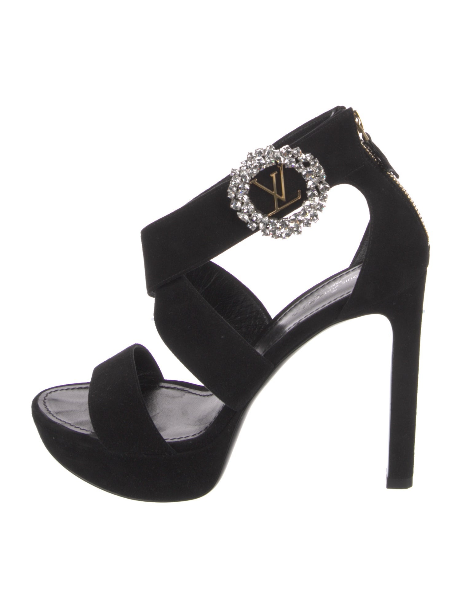 Louis Vuitton LV Monogram Suede Slingback Sandals