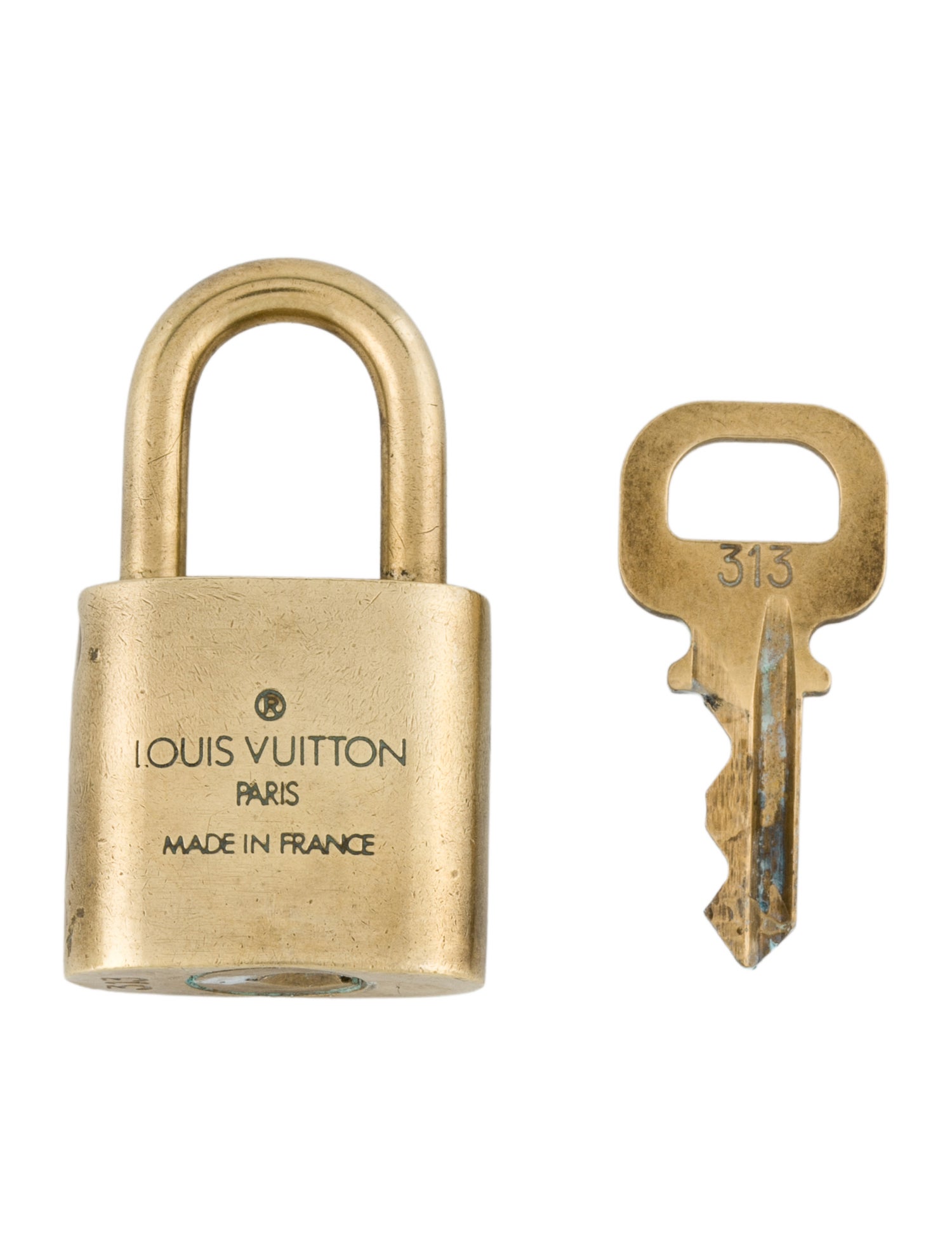 Louis Vuitton Brass Lock & Key Set