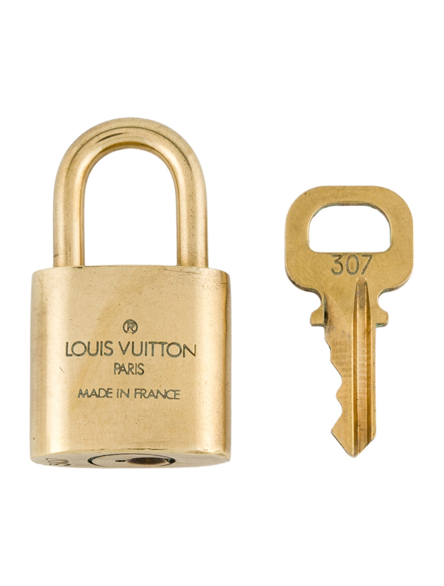 Louis Vuitton Brass Lock & Key Set