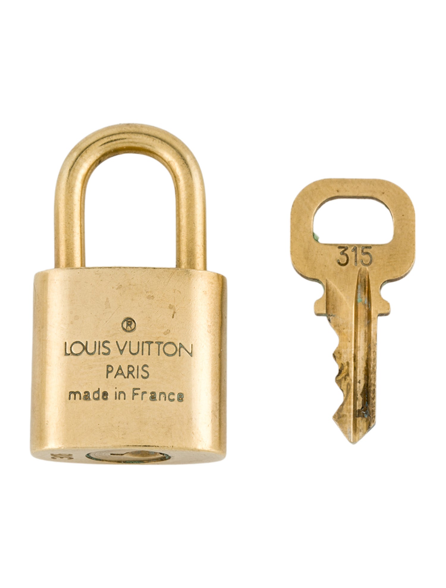 Louis Vuitton Brass Lock & Key Set