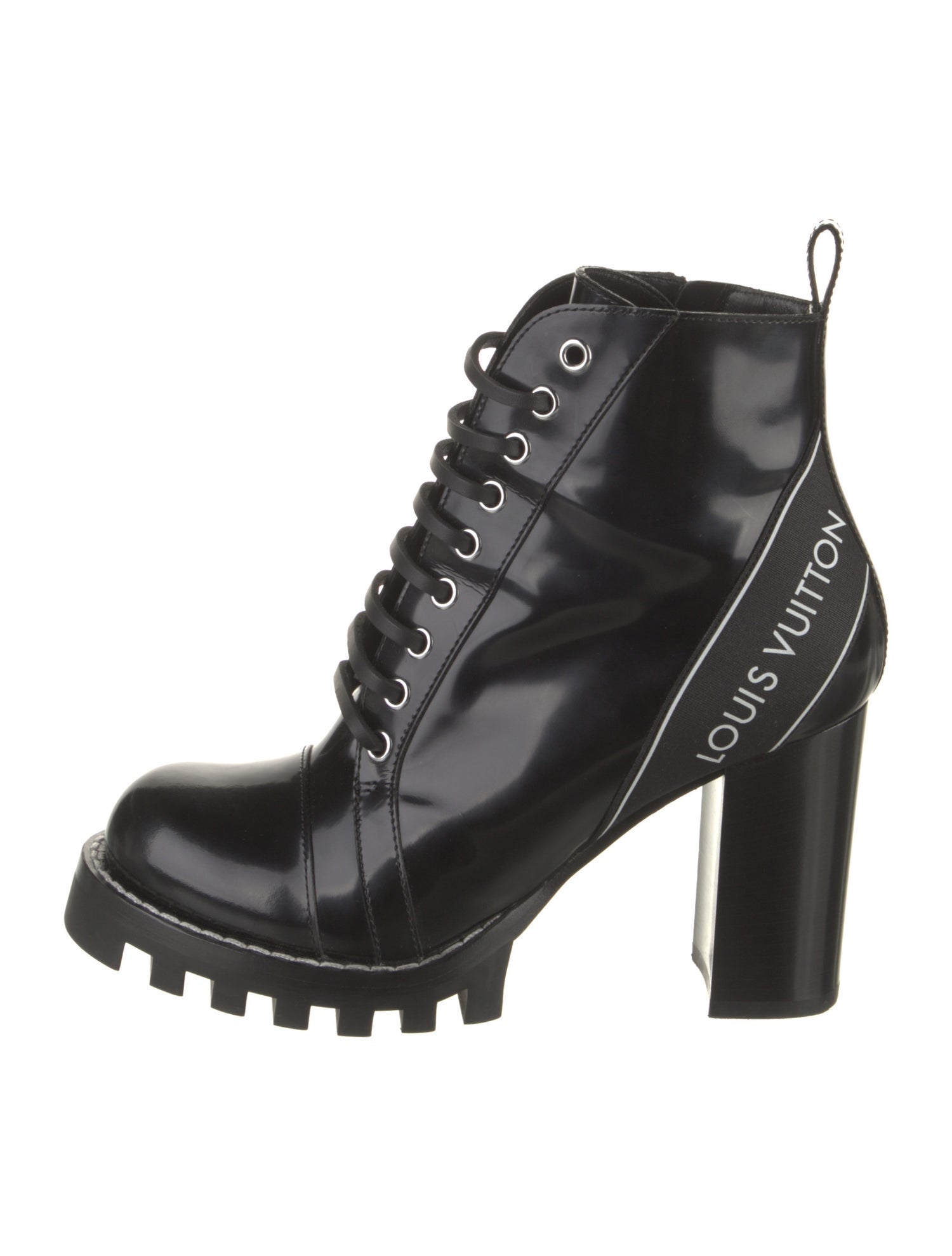 Louis Vuitton Patent Leather Combat Boots