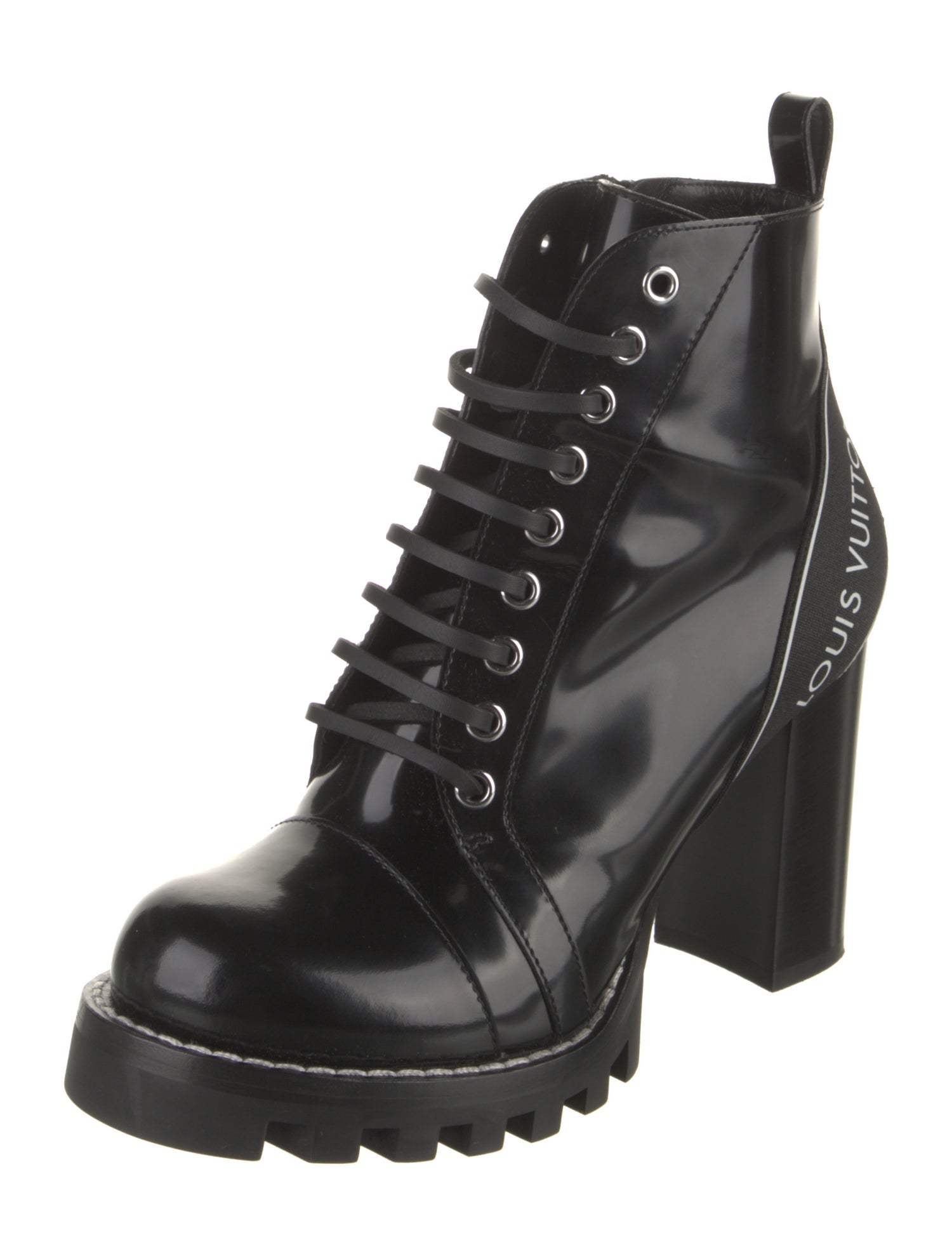 Louis Vuitton Patent Leather Combat Boots