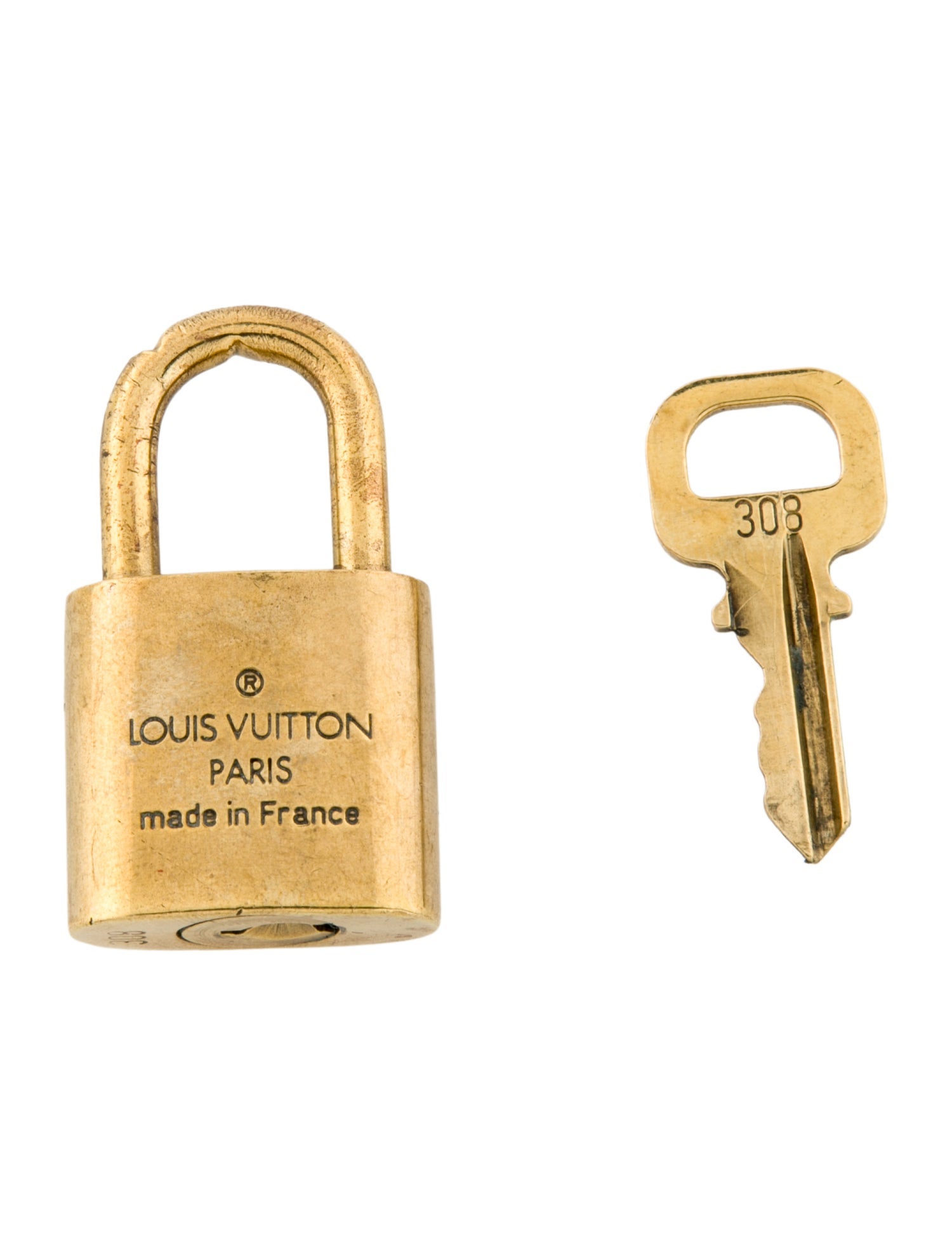 Louis Vuitton Brass Lock & Key Set