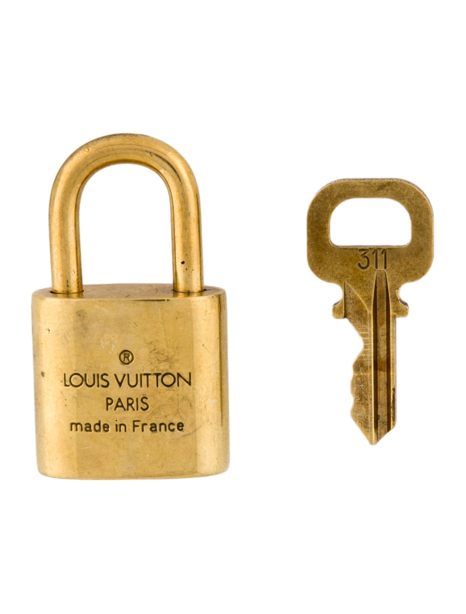 Louis Vuitton Brass Lock & Key Set