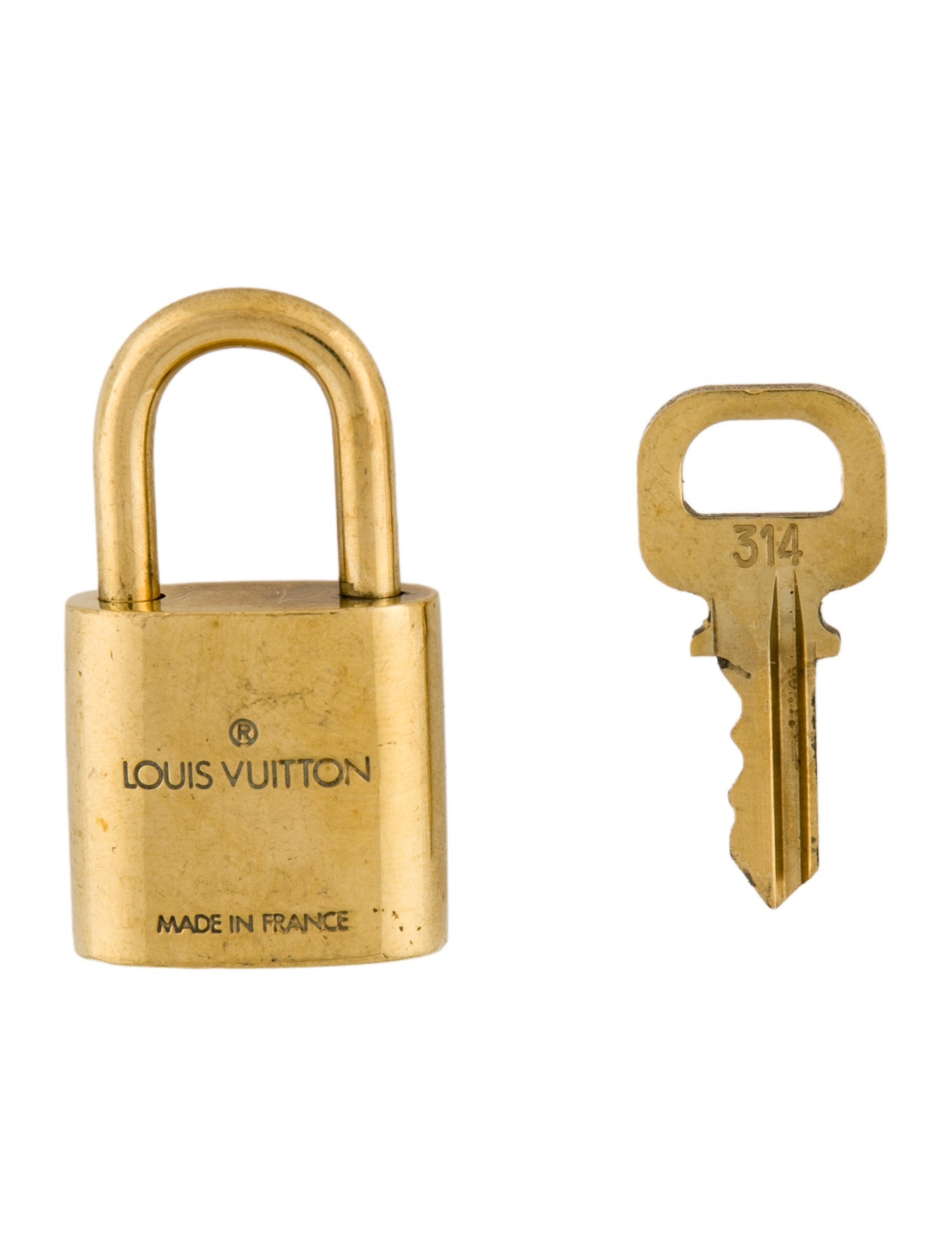 Louis Vuitton Brass Lock & Key Set