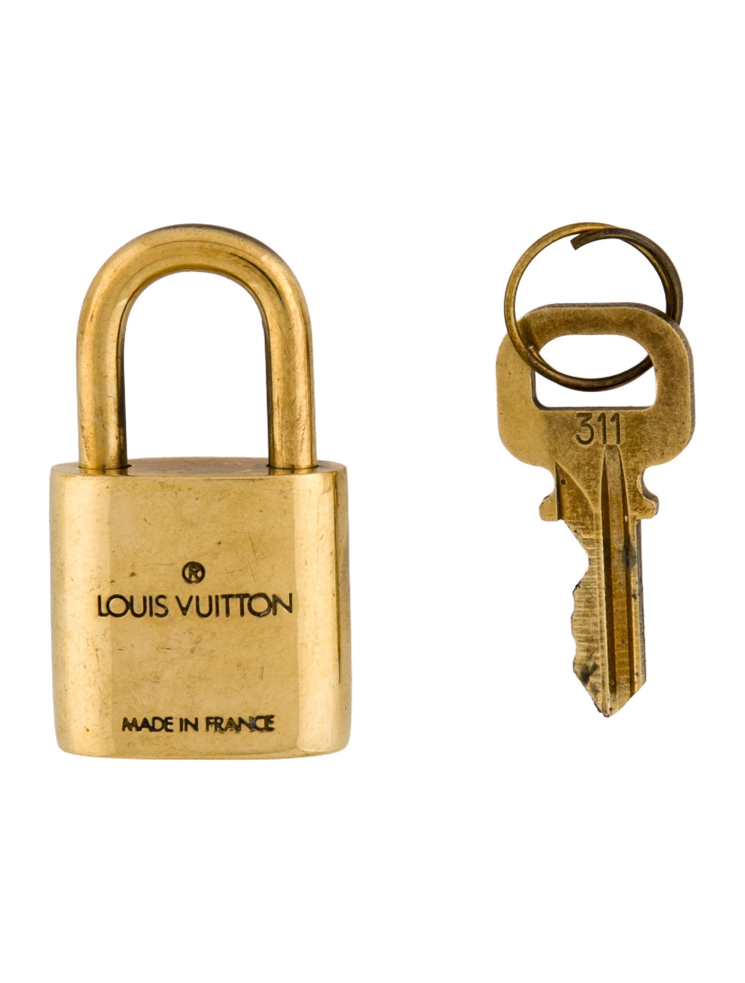 Louis Vuitton Brass Lock & Key Set
