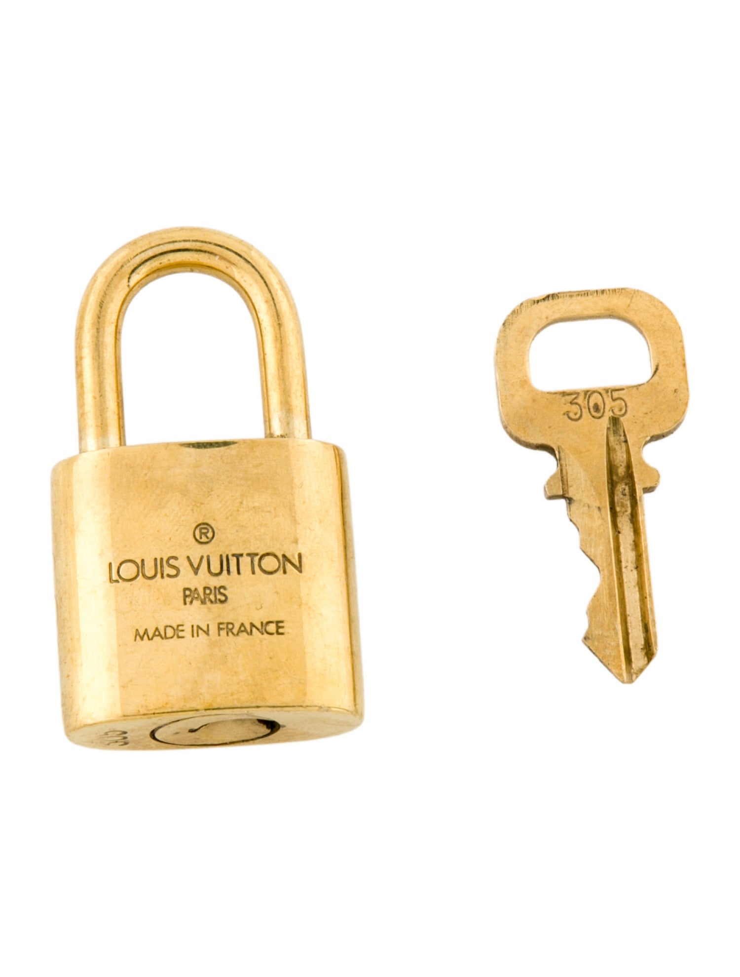 Louis Vuitton Brass Lock & Key Set