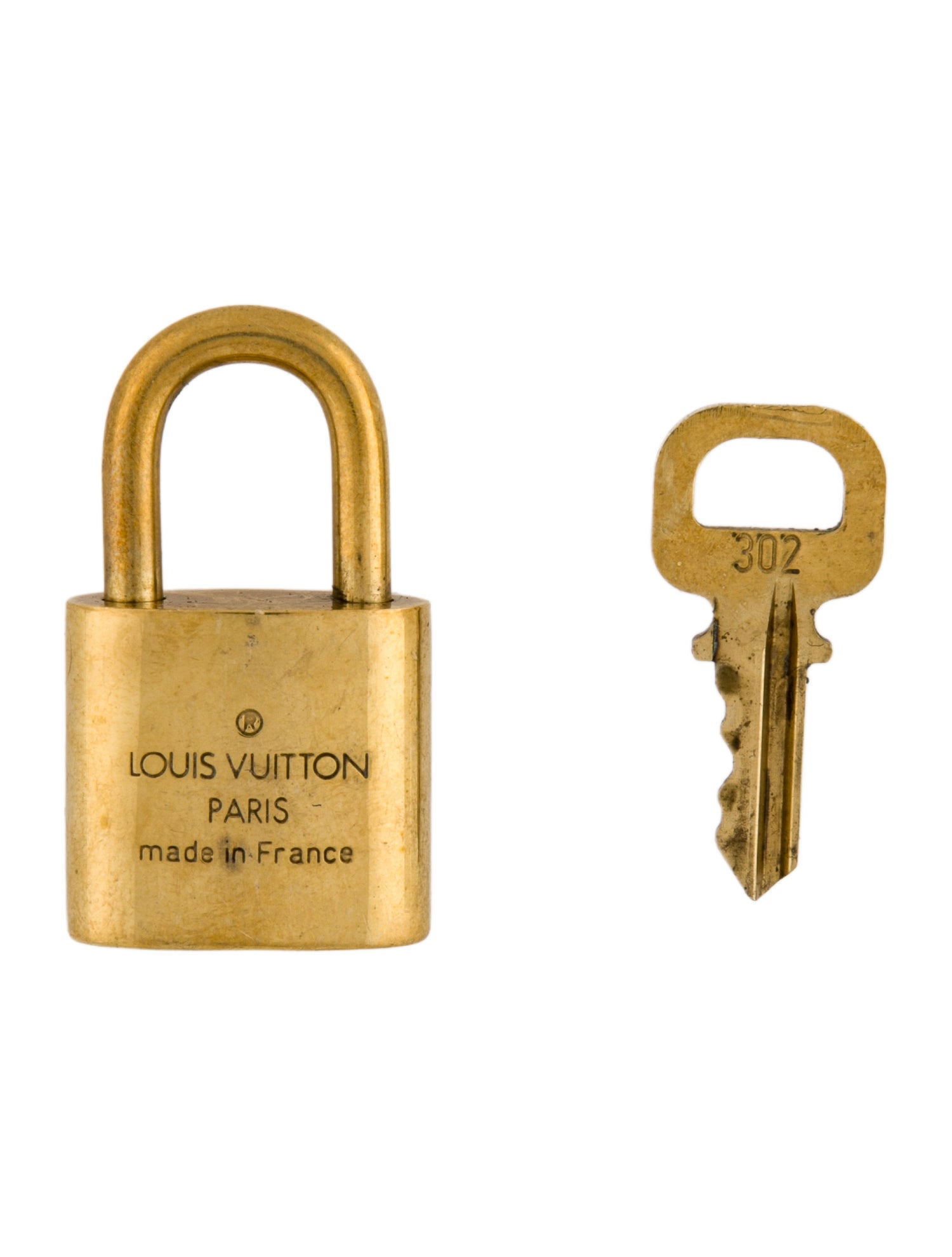 Louis Vuitton Brass Lock & Key Set