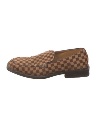 Louis Vuitton Ponyhair Plaid Print Loafers