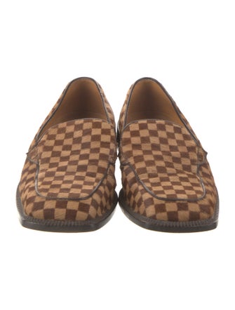 Louis Vuitton Ponyhair Plaid Print Loafers