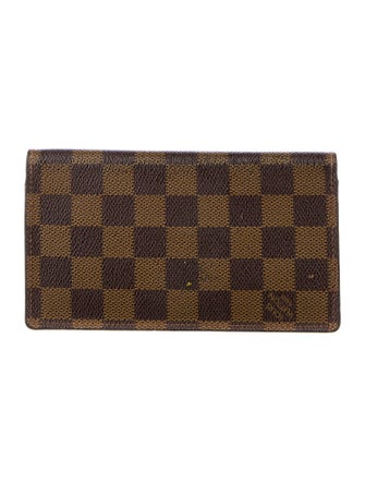 Louis Vuitton Damier Ebene Pattern Coated Canvas Checkbook Holder