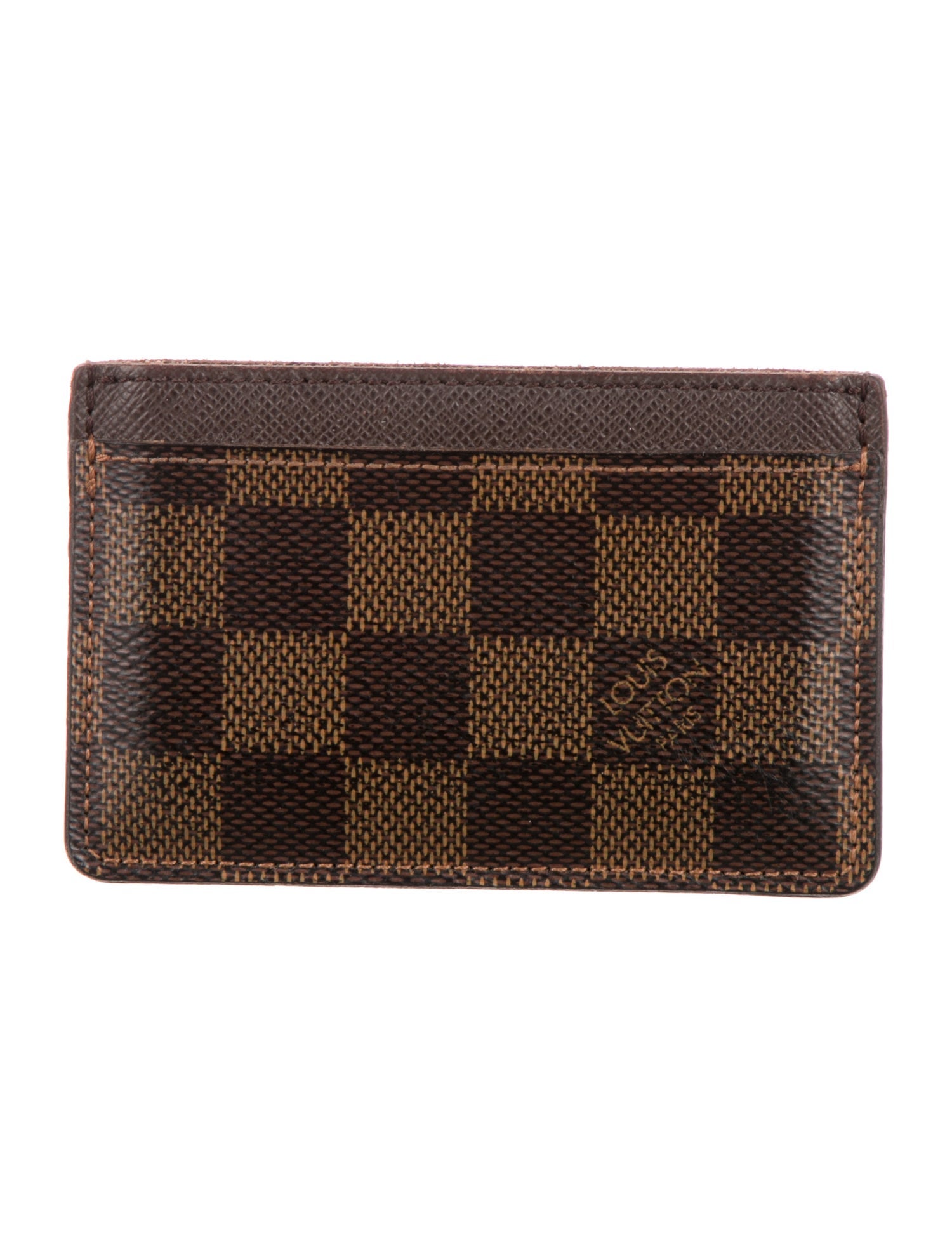 Louis Vuitton Damier Ebene Pattern Coated Canvas Card Case