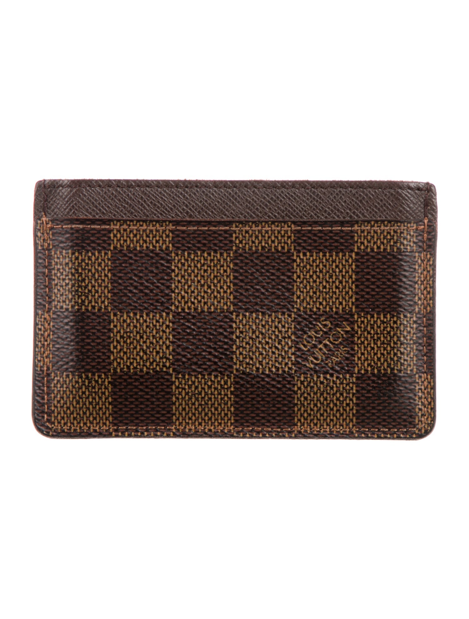 Louis Vuitton Damier Ebene Pattern Coated Canvas Card Case